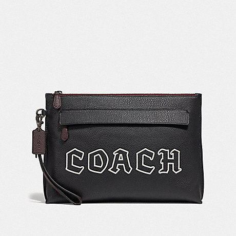 COACH CARRYALL POUCH WITH GOTHIC COACH SCRIPT - BLACK - F73268