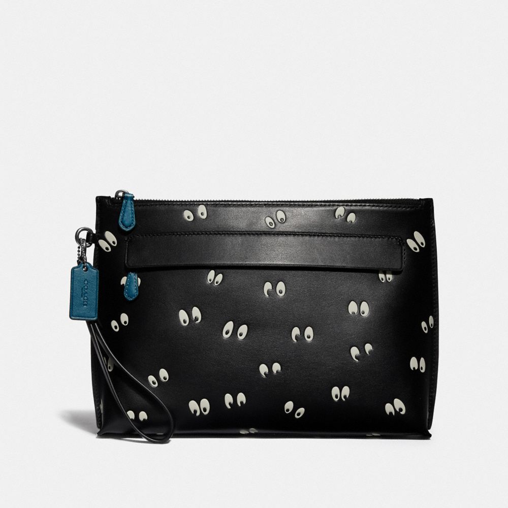 COACH F73269 DISNEY X COACH CARRYALL POUCH WITH SNOW WHITE AND THE SEVEN DWARFS EYES PRINT BLACK/MULTI