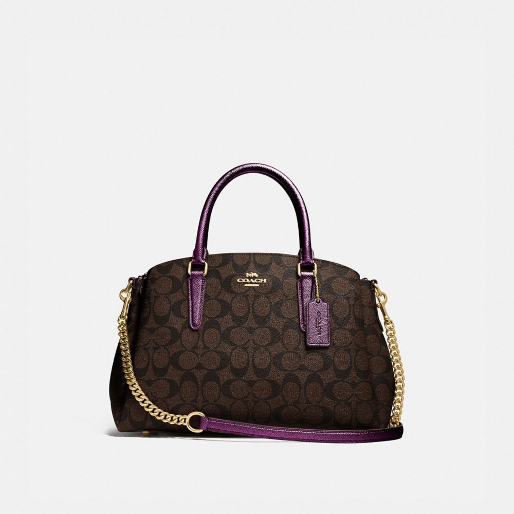 COACH SAGE CARRYALL IN SIGNATURE CANVAS - IM/BROWN METALLIC BERRY - F73292