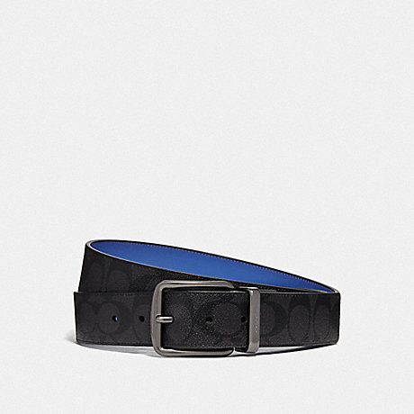 COACH WIDE HARNESS CUT-TO-SIZE REVERSIBLE BELT IN SIGNATURE CANVAS - BLACK/BLUE/BLACK ANTIQUE NICKEL - F73308