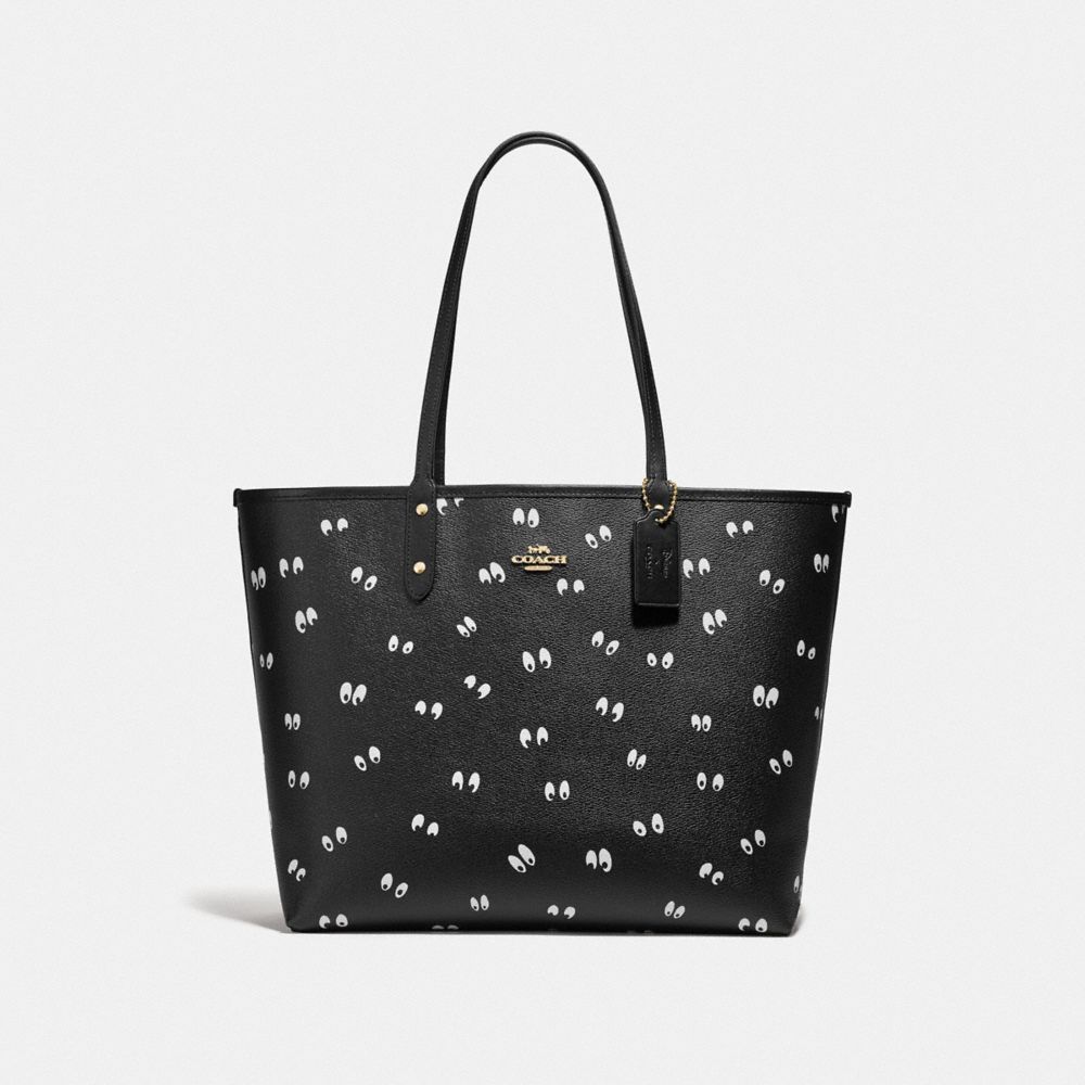 COACH F73325 Disney X Coach Reversible City Tote In Signature Canvas And Snow White And The Seven Dwarfs Eyes Print MULTI