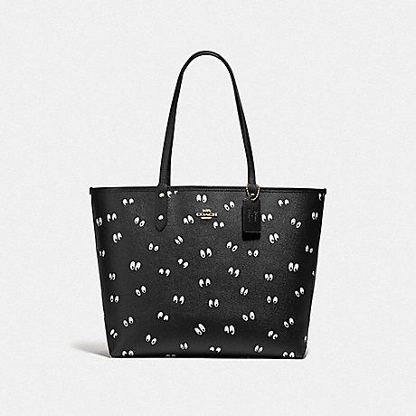 COACH DISNEY X COACH REVERSIBLE CITY TOTE IN SIGNATURE CANVAS AND SNOW WHITE AND THE SEVEN DWARFS EYES PRINT - MULTI - F73325