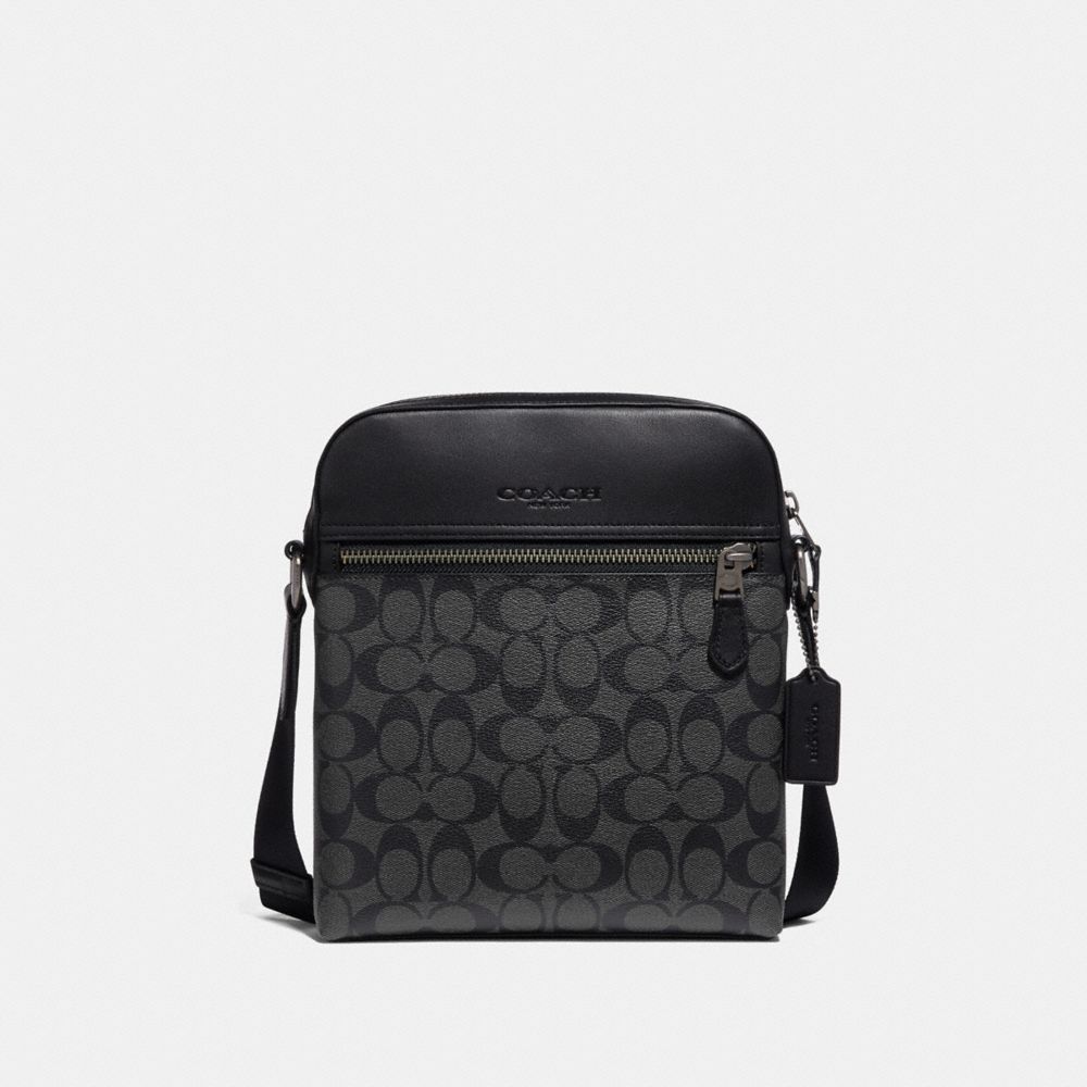 COACH F73336 - HOUSTON FLIGHT BAG IN SIGNATURE CANVAS - CHARCOAL/BLACK ...