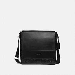 COACH F73340 Houston Map Bag In Signature Leather BLACK/BLACK ANTIQUE NICKEL