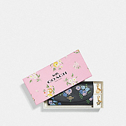 COACH F73352 Boxed Slim Envelope Wallet With Painted Peony Print NAVY MULTI/GOLD