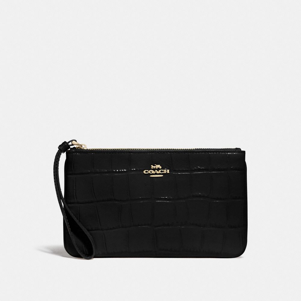 COACH LARGE WRISTLET - BLACK/IMITATION GOLD - F73377