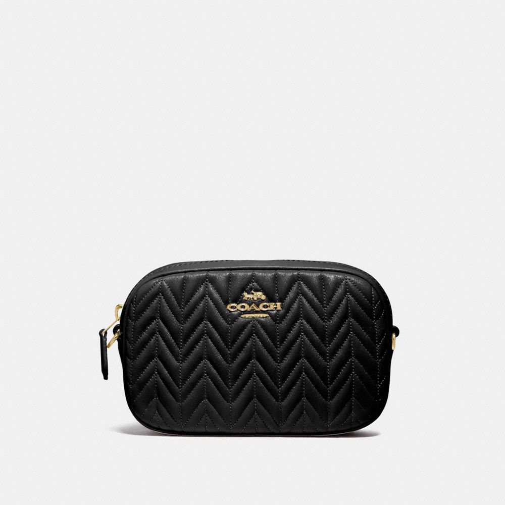CONVERTIBLE BELT BAG WITH QUILTING - BLACK/IMITATION GOLD - COACH F73384