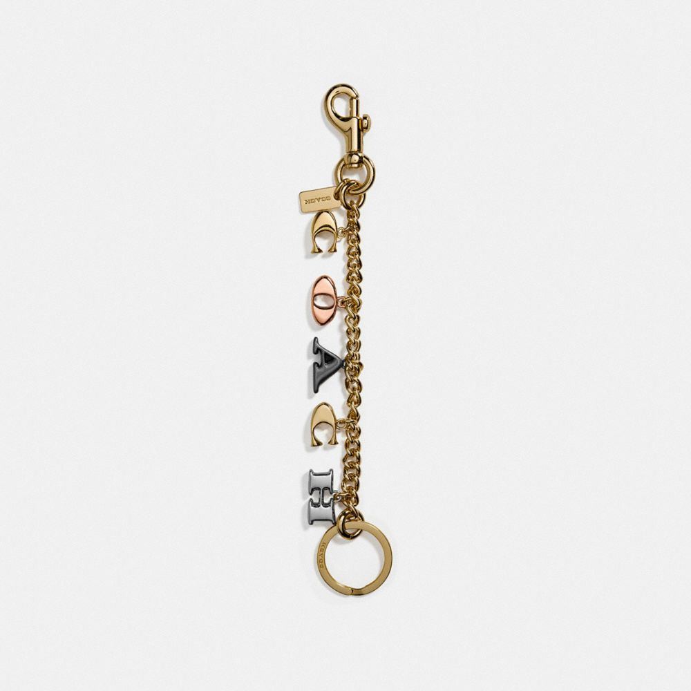 Coach Bear Bag Charm with Floral Cluster Print CH854, Gold, One Size