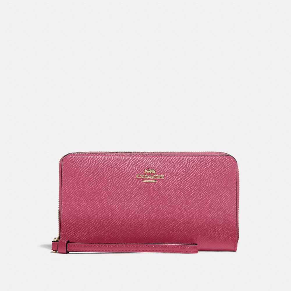 COACH LARGE PHONE WALLET - ROUGE/GOLD - F73413