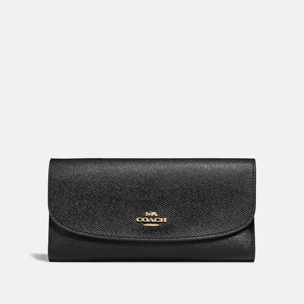 COACH F73414 Checkbook Wallet BLACK/IMITATION GOLD