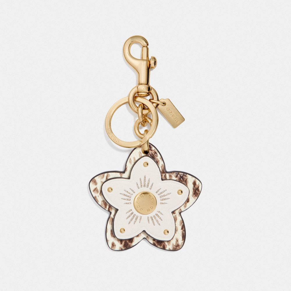 COACH F73424 - WILDFLOWER BAG CHARM - CHALK/GOLD | COACH ACCESSORIES