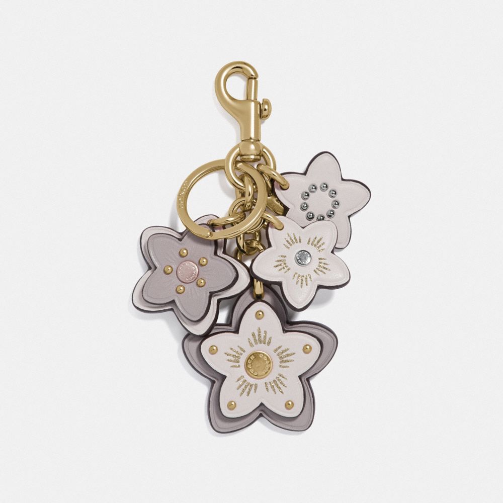 COACH F73425 Wildflower Mix Bag Charm GREY BIRCH/GOLD