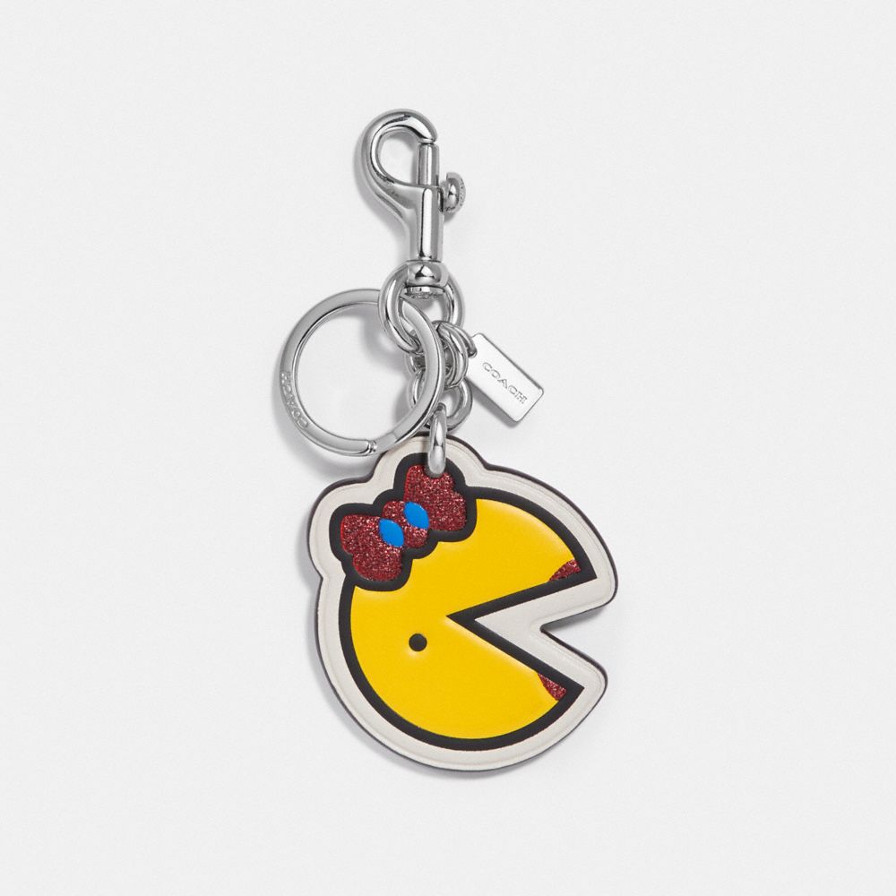 COACH F73428 MS. PAC-MAN BAG CHARM DARK YELLOW/SILVER