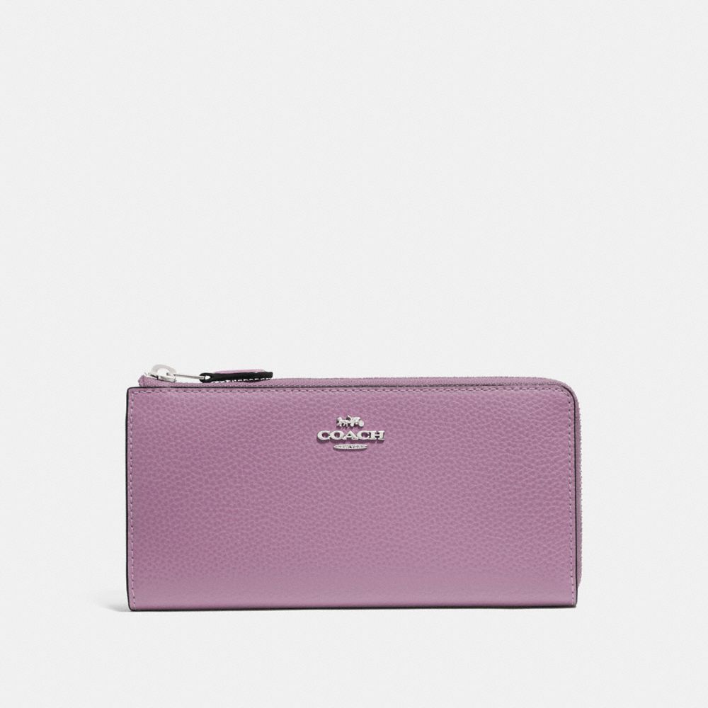 COACH F73445 L-ZIP WALLET JASMINE/SILVER