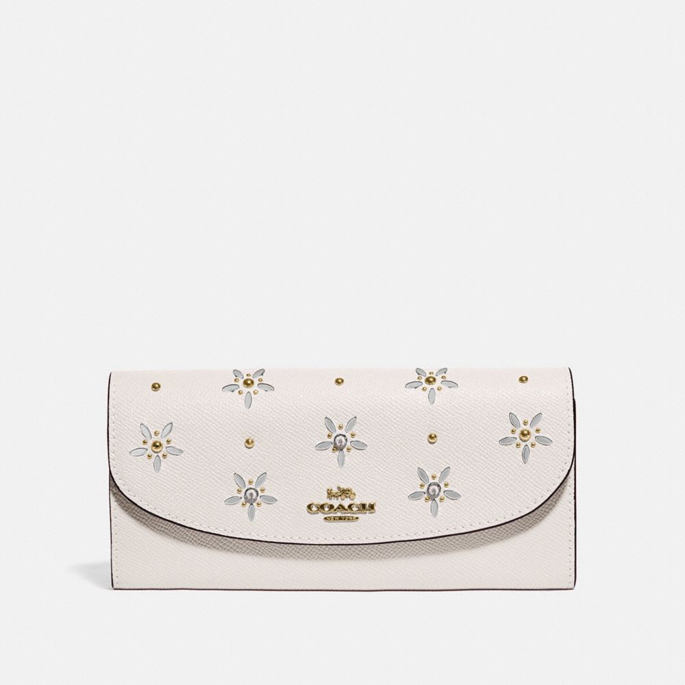 SLIM ENVELOPE WALLET WITH ALLOVER STUDS - F73495 - CHALK