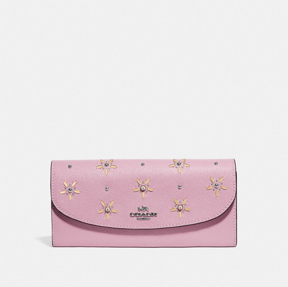 COACH F73495 SLIM ENVELOPE WALLET WITH ALLOVER STUDS TULIP