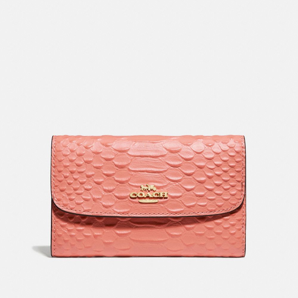 MEDIUM ENVELOPE WALLET - F73566 - LIGHT CORAL/GOLD