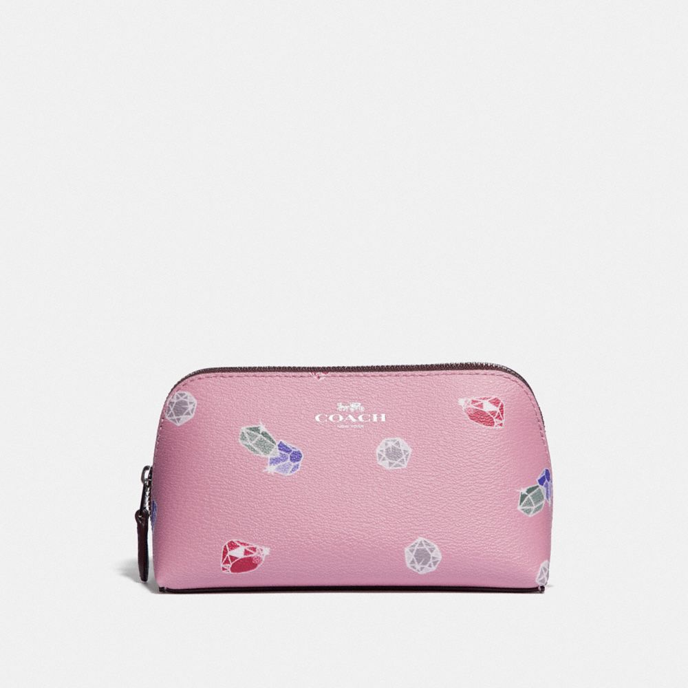 DISNEY X COACH COSMETIC CASE 17 WITH SNOW WHITE AND THE SEVEN DWARFS GEMS PRINT - F73582 - TULIP/MULTI/SILVER
