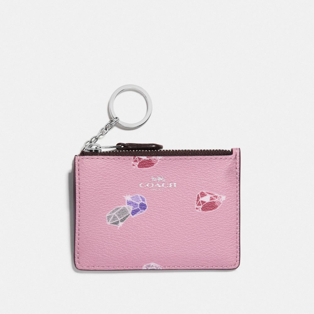 COACH F73583 - DISNEY X COACH MINI SKINNY ID CASE WITH SNOW WHITE AND THE SEVEN DWARFS GEMS PRINT TULIP/MULTI/SILVER