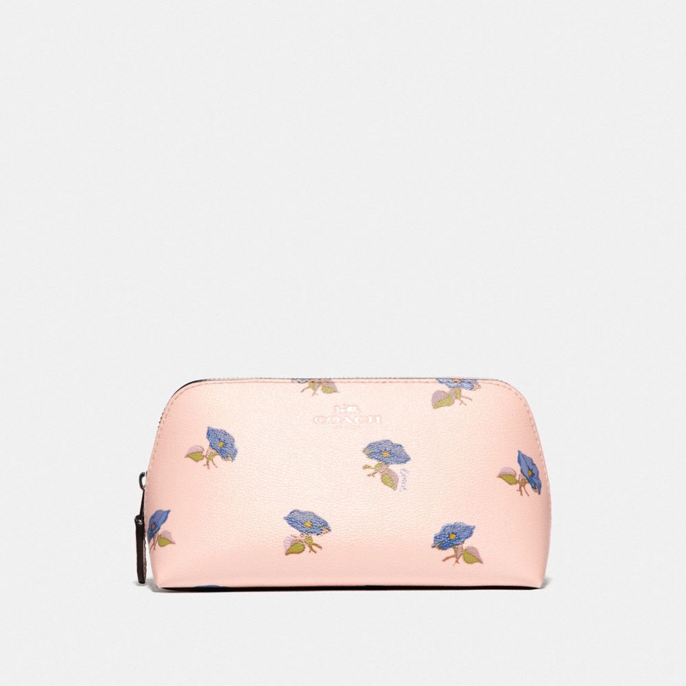 COSMETIC CASE 17 WITH BELL FLOWER PRINT - F73590 - PINK/MULTI/SILVER