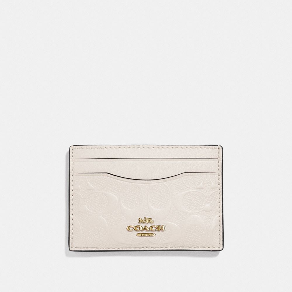 CARD CASE IN SIGNATURE LEATHER - CHALK/GOLD - COACH F73601