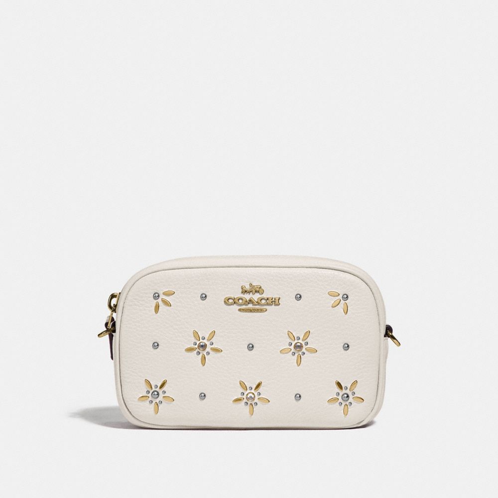 CONVERTIBLE BELT BAG WITH ALLOVER STUDS - F73614 - CHALK