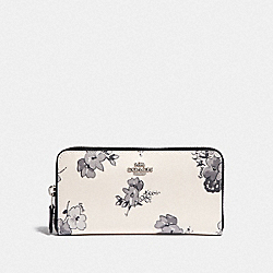 ACCORDION ZIP WALLET WITH FAIRY TALE FLORAL PRINT - F73663 - SILVER/CHALK MULTI