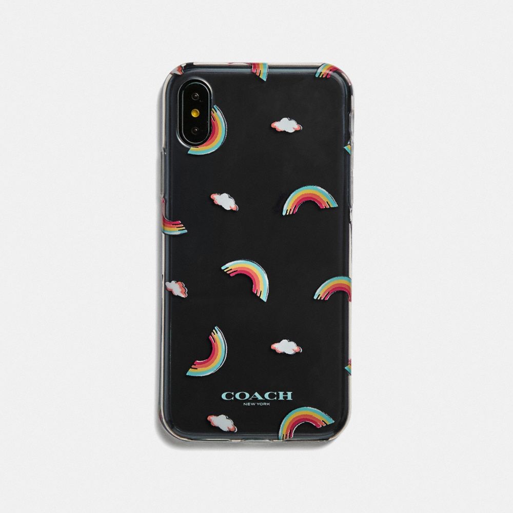 COACH IPHONE X/XS CASE WITH ALLOVER RAINBOW PRINT - CHALK - F73702