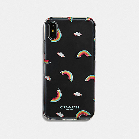 COACH F73702 IPHONE X/XS CASE WITH ALLOVER RAINBOW PRINT CHALK