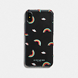 COACH F73702 Iphone X/xs Case With Allover Rainbow Print CHALK
