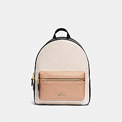 COACH F73711 Medium Charlie Backpack In Colorblock CHALK