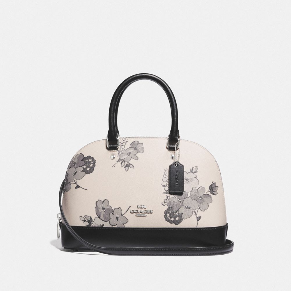 MINI SIERRA SATCHEL WITH FAIRY TALE FLORAL PRINT - SILVER/CHALK MULTI - COACH F73718