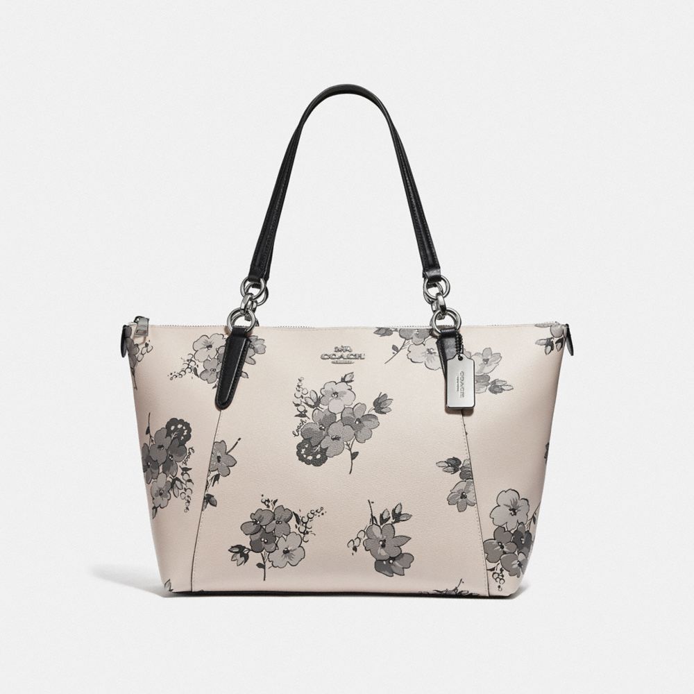 COACH F73719 Ava Tote With Fairy Tale Floral Print SILVER/CHALK MULTI