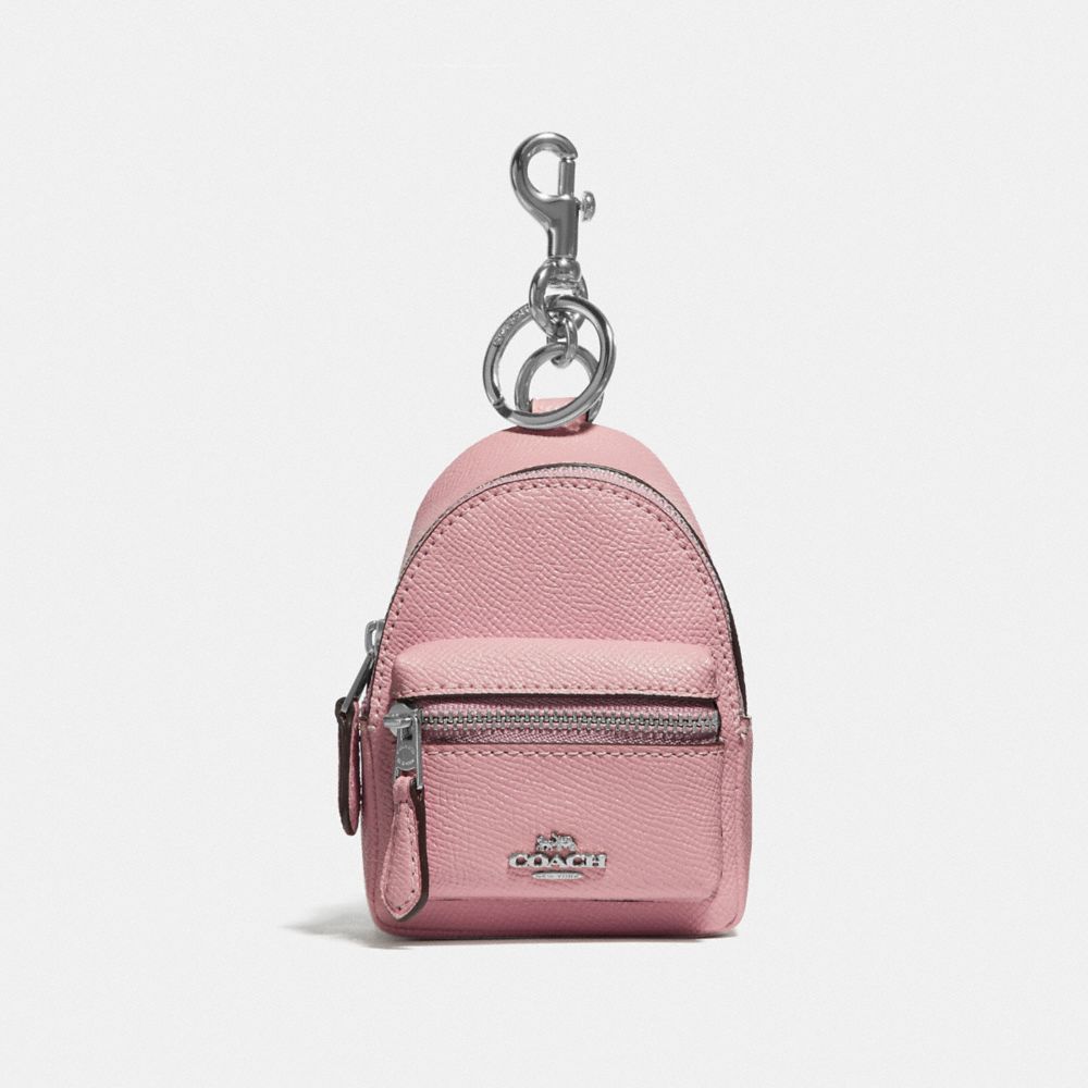 Coach Mini Backpack Coin Case Keychain Signature Khaki Fuchsia F76937 for  sale online
