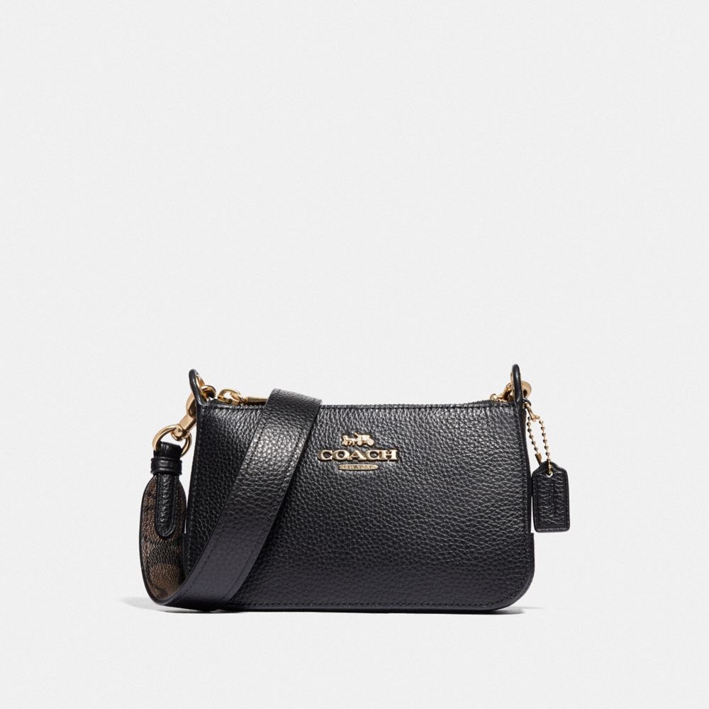 margot black leather crossbody purse