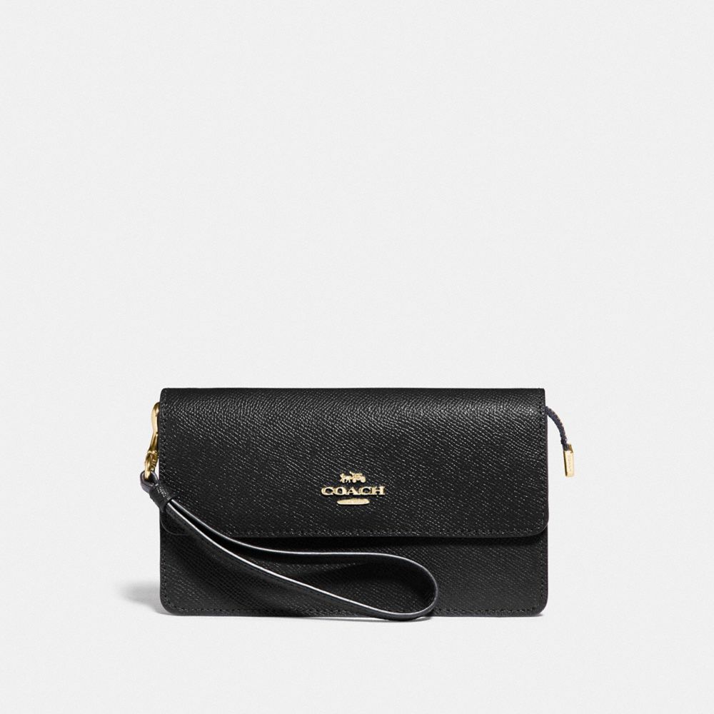 COACH FOLDOVER WRISTLET - BLACK/GOLD - F73793