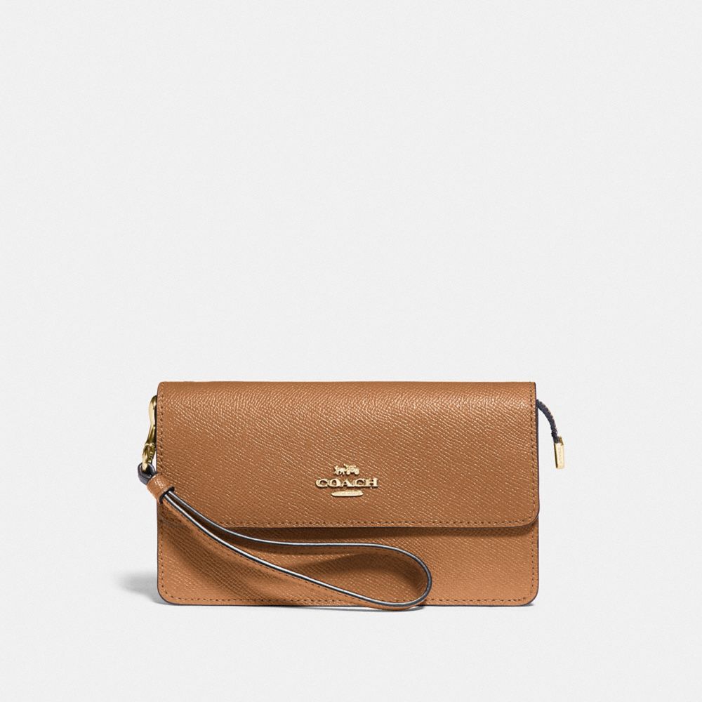 COACH F73793 FOLDOVER WRISTLET LIGHT-SADDLE/GOLD