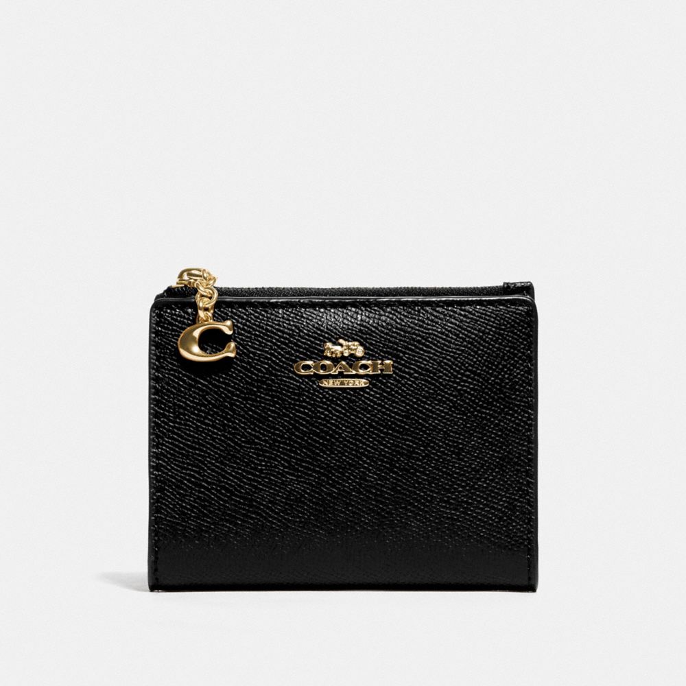 COACH F73867 SNAP CARD CASE BLACK/GOLD