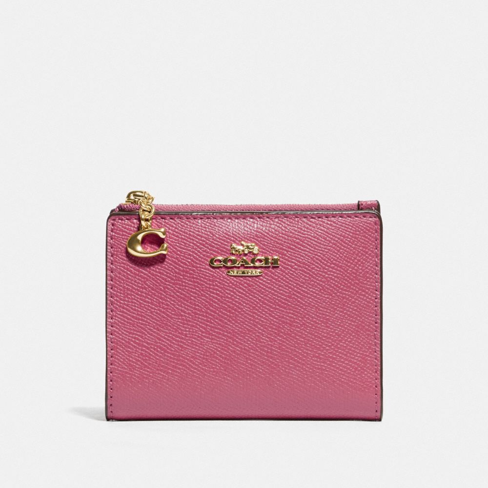 COACH F73867 Snap Card Case ROUGE/GOLD