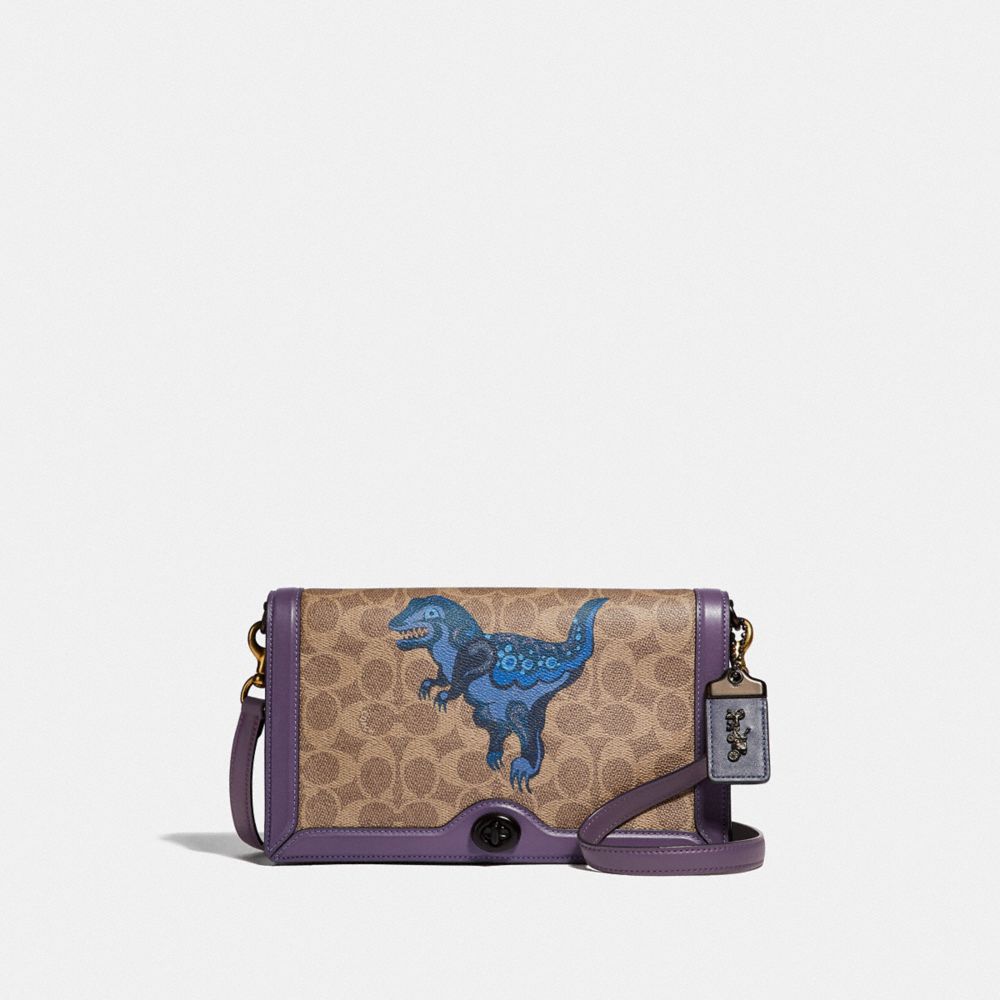 COACH F73942 RILEY IN SIGNATURE CANVAS WITH REXY BY ZHU JINGYI V5/TAN DUSTY LAVENDER