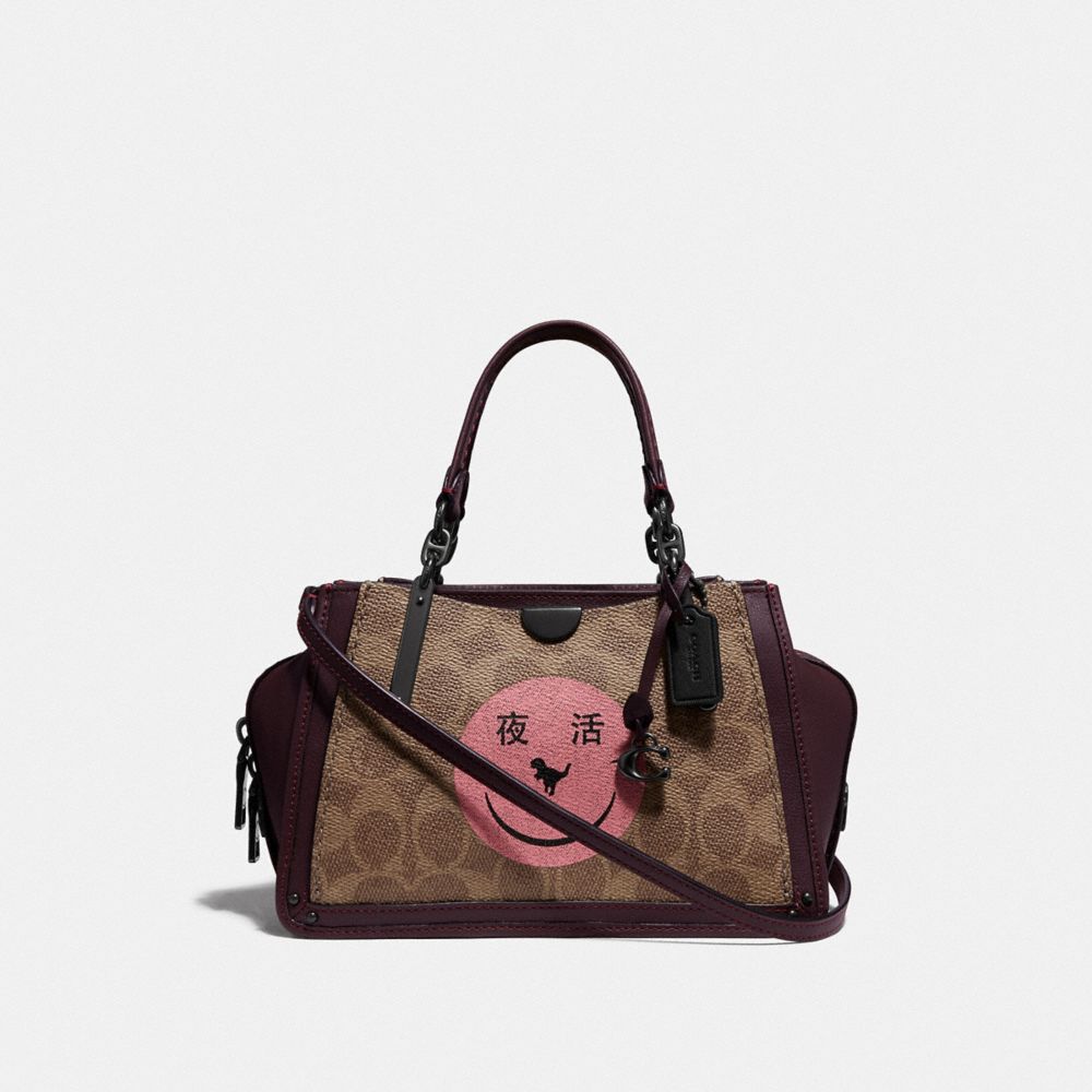 COACH F73946 DREAMER 21 IN SIGNATURE CANVAS WITH REXY BY YETI OUT V5/TAN OXBLOOD