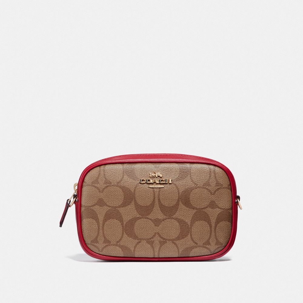 COACH F73951 Convertible Belt Bag In Signature Canvas IM/KHAKI/TRUE RED