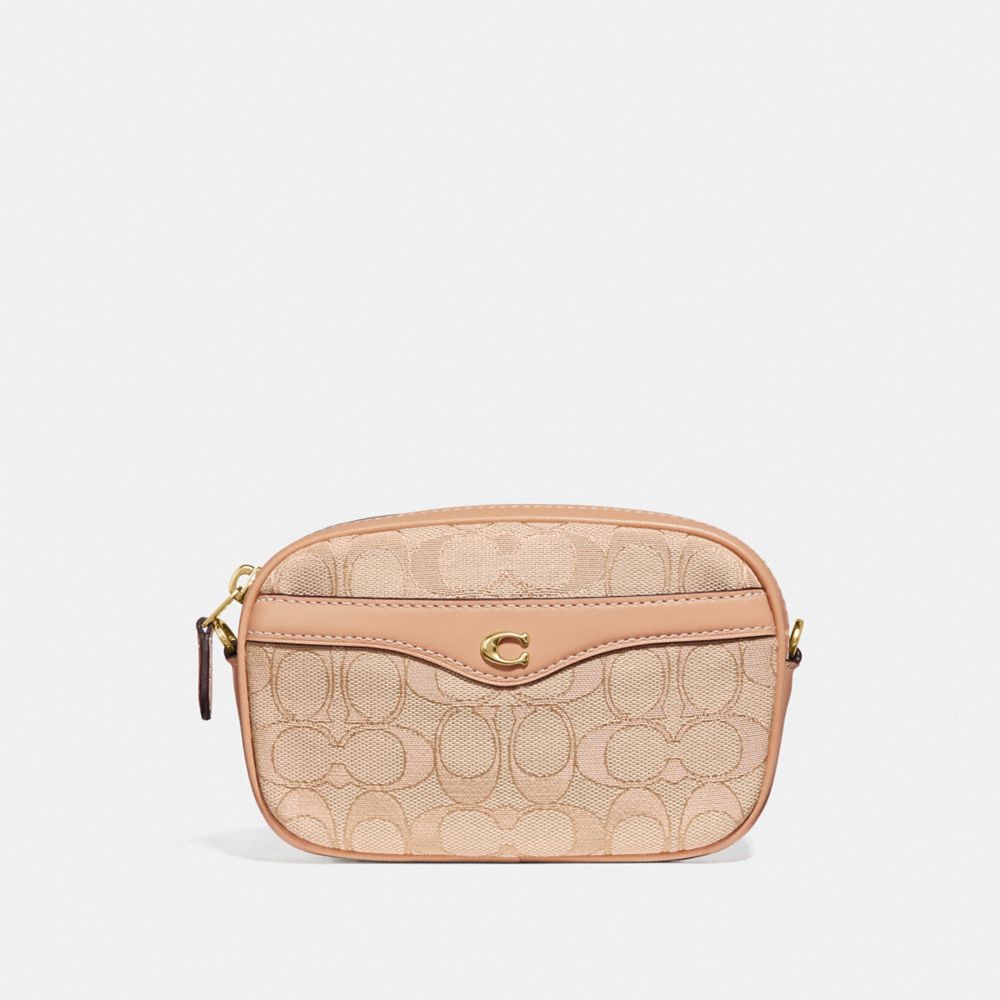 COACH F73953 - CONVERTIBLE BELT BAG IN SIGNATURE JACQUARD LIGHT KHAKI/BEECHWOOD/GOLD