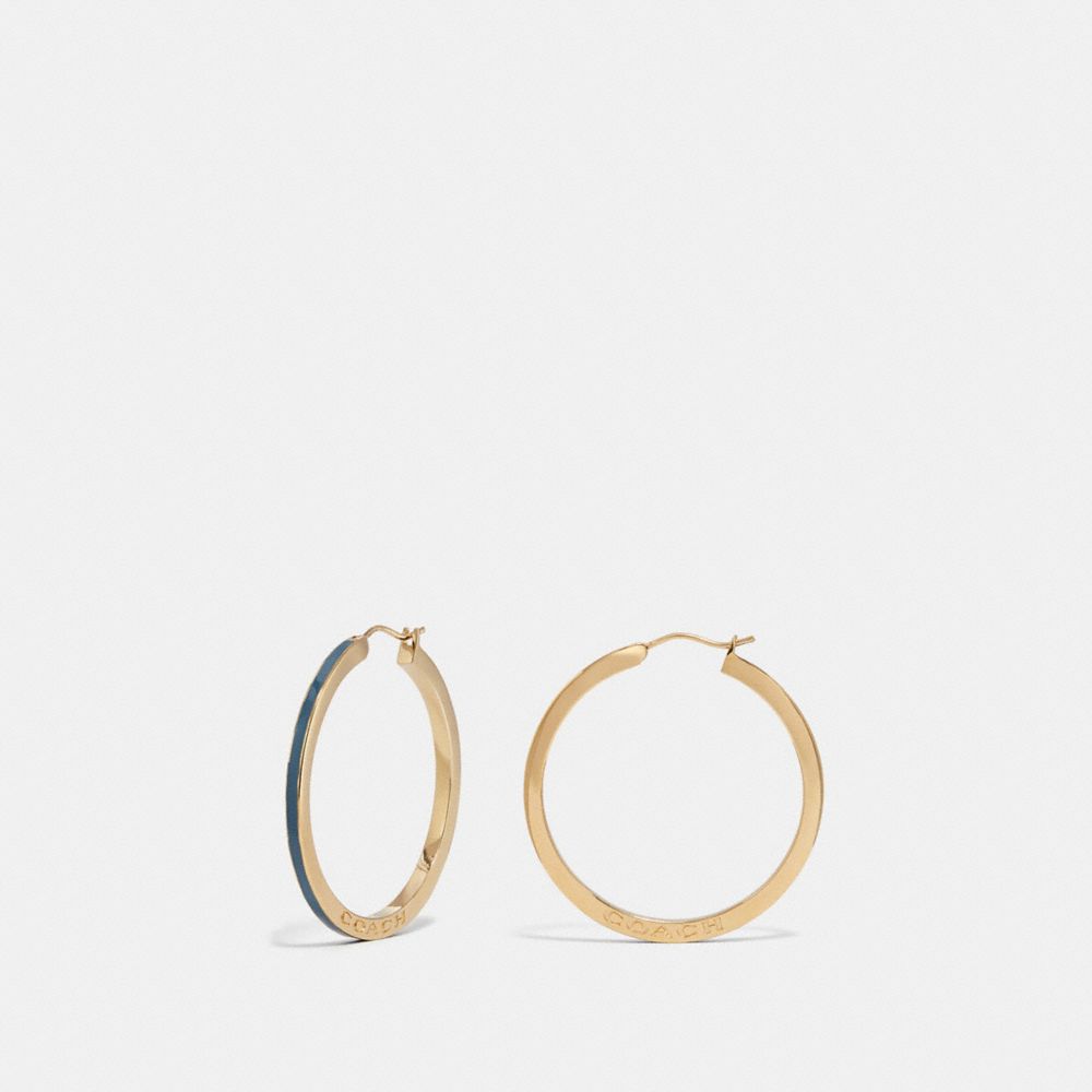 HOOP EARRINGS - INDIGO/GOLD - COACH F73973