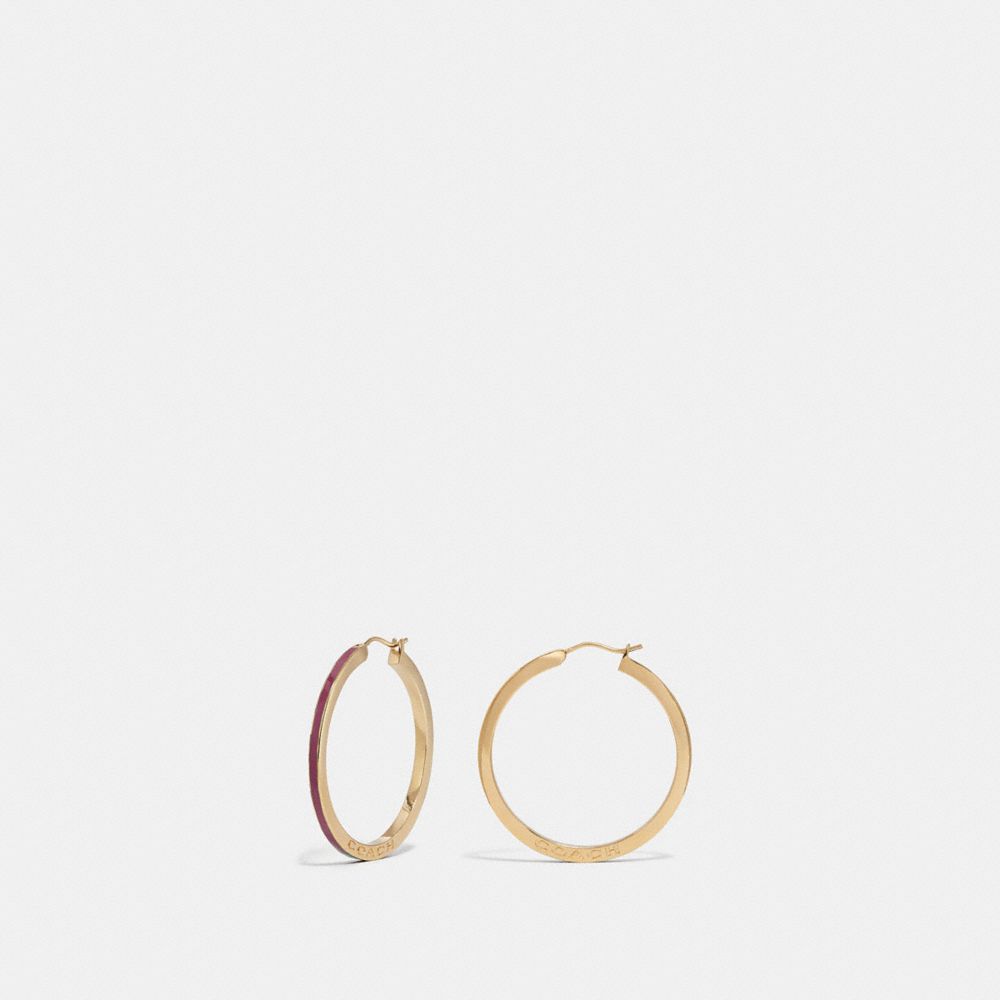 HOOP EARRINGS - STRAWBERRY/GOLD - COACH F73973