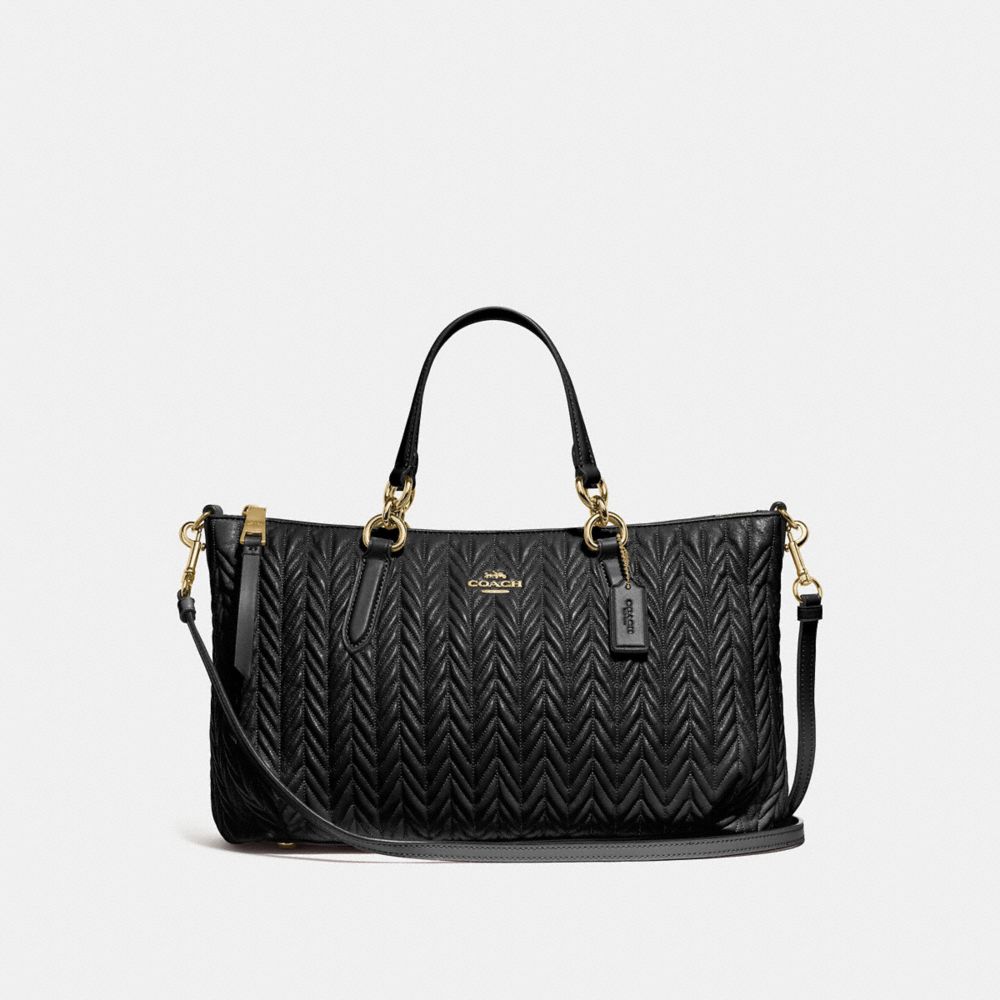 ALLY SATCHEL WITH QUILTING - F73978 - BLACK/IMITATION GOLD