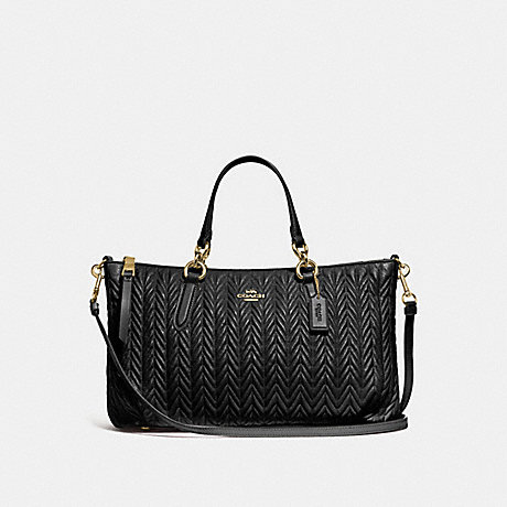 COACH F73978 ALLY SATCHEL WITH QUILTING BLACK/IMITATION GOLD