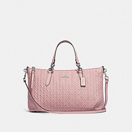 COACH F73978 ALLY SATCHEL WITH QUILTING CARNATION/SILVER