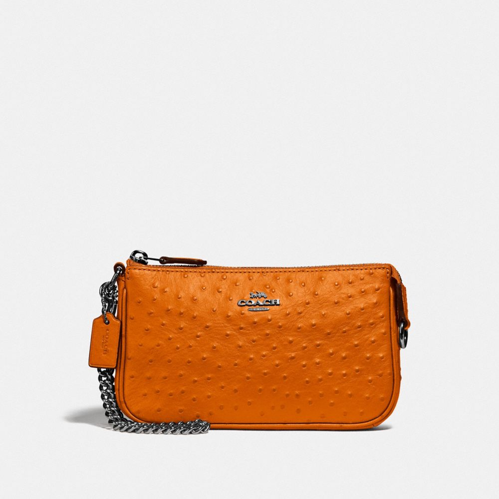 COACH LARGE WRISTLET 19 - DARK ORANGE/BLACK ANTIQUE NICKEL - F73996