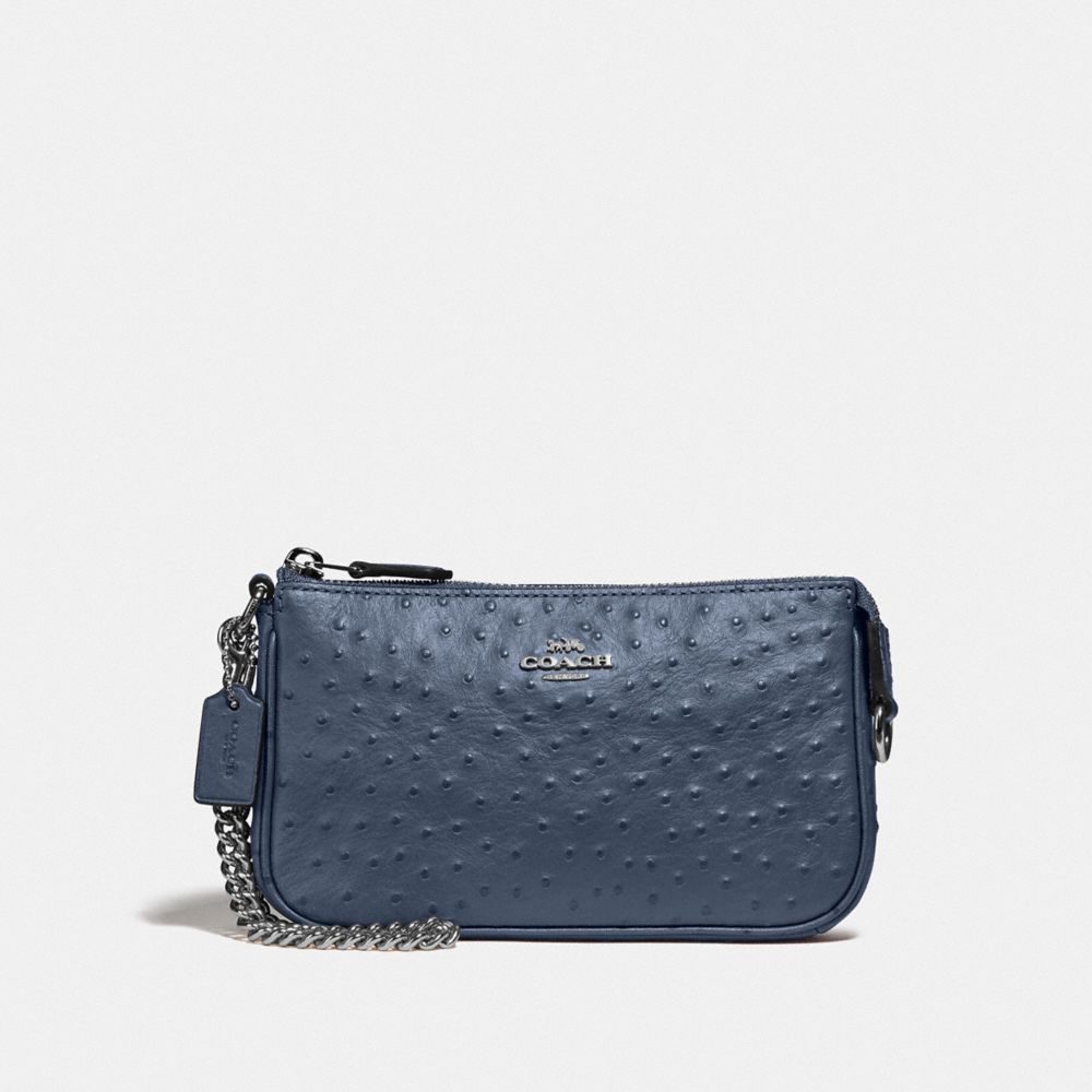 COACH LARGE WRISTLET 19 - DENIM/SILVER - F73996